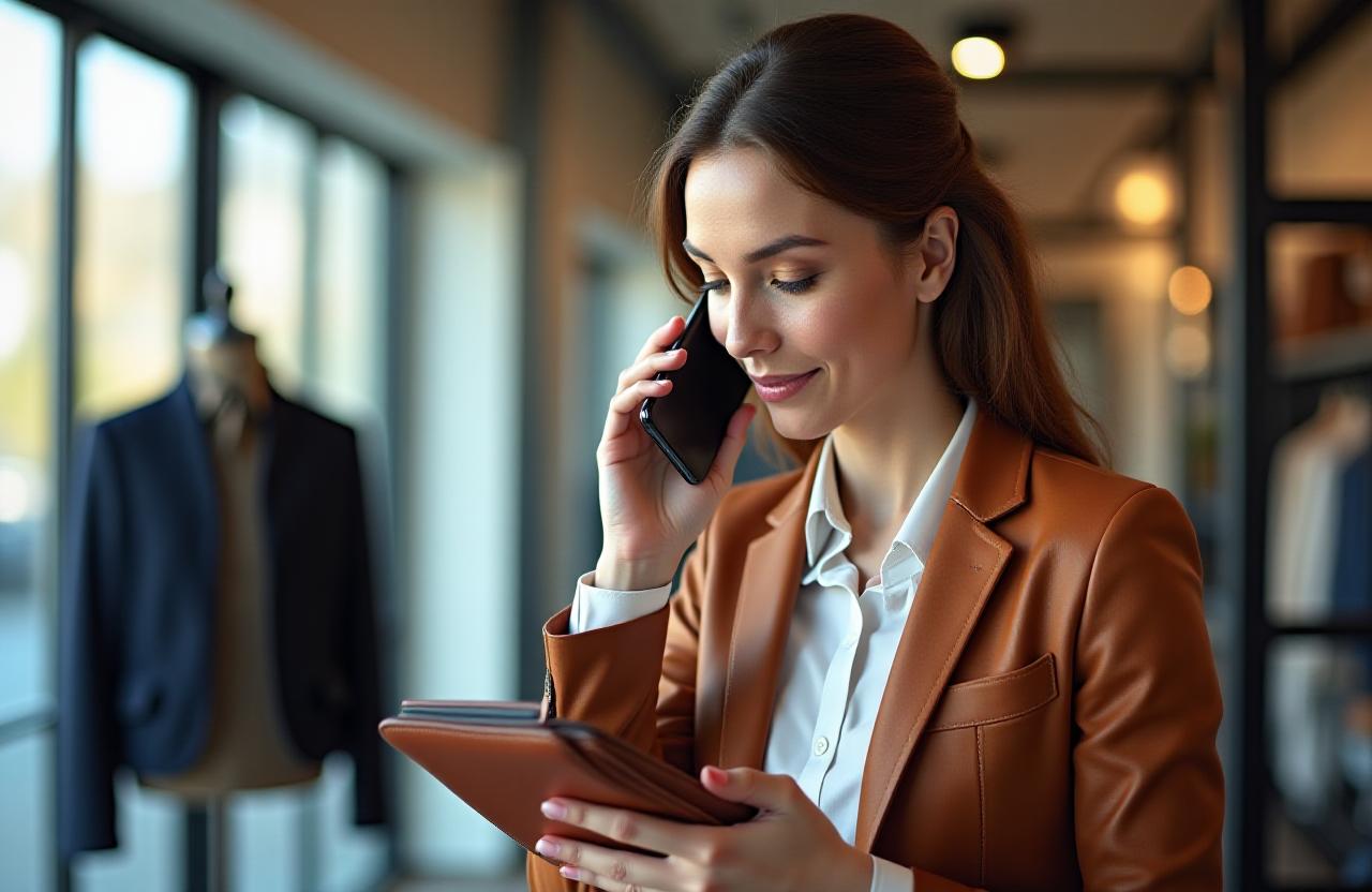 Sophisticated retail support consultant assisting a client